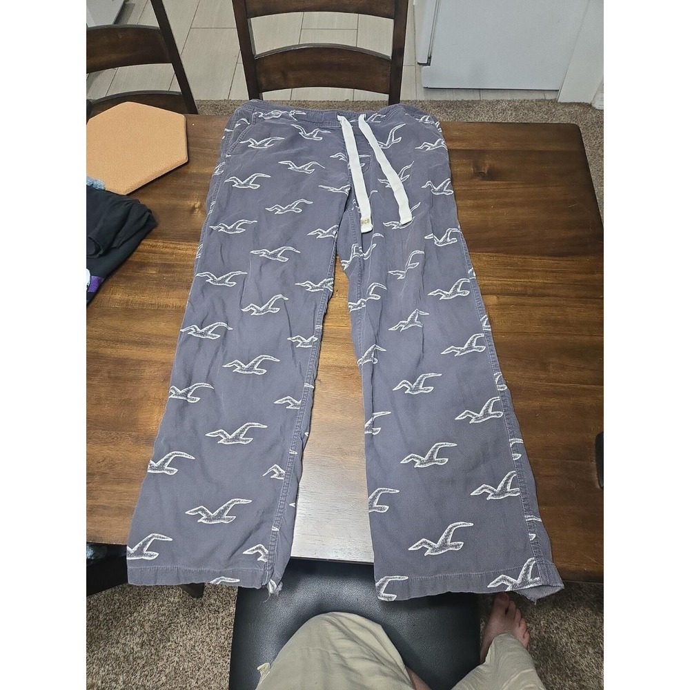 Hollister California Pants Womens Medium Gray Seagull Logo Lounge Casual